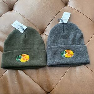 Bass Pro Shops Olive and Gray Beanie Set